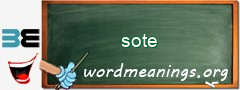 WordMeaning blackboard for sote